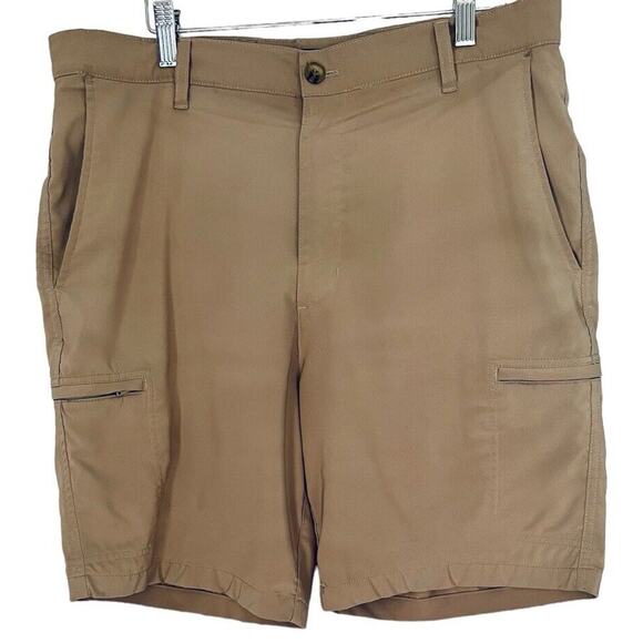 Chaps Shorts Mens Golf Cargo Size 34 Back Pockets Button Beige Zip Pockets - Picture 1 of 6